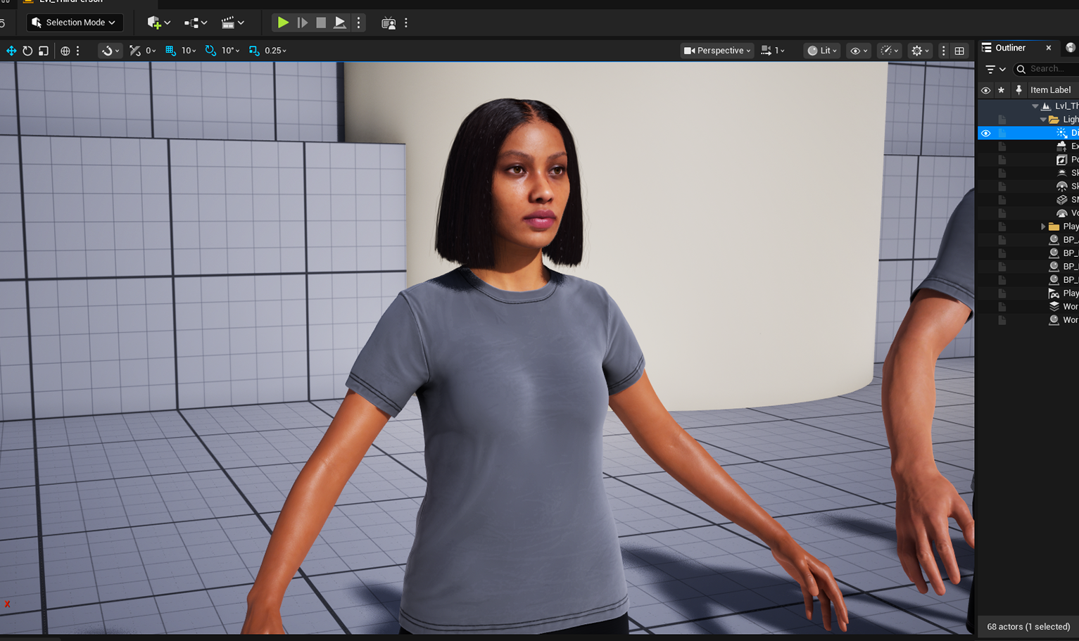 yelzkizi PixelHair Realistic female 3d character Realistic Blunt Bob 3d hair on a metahuman in unreal engine