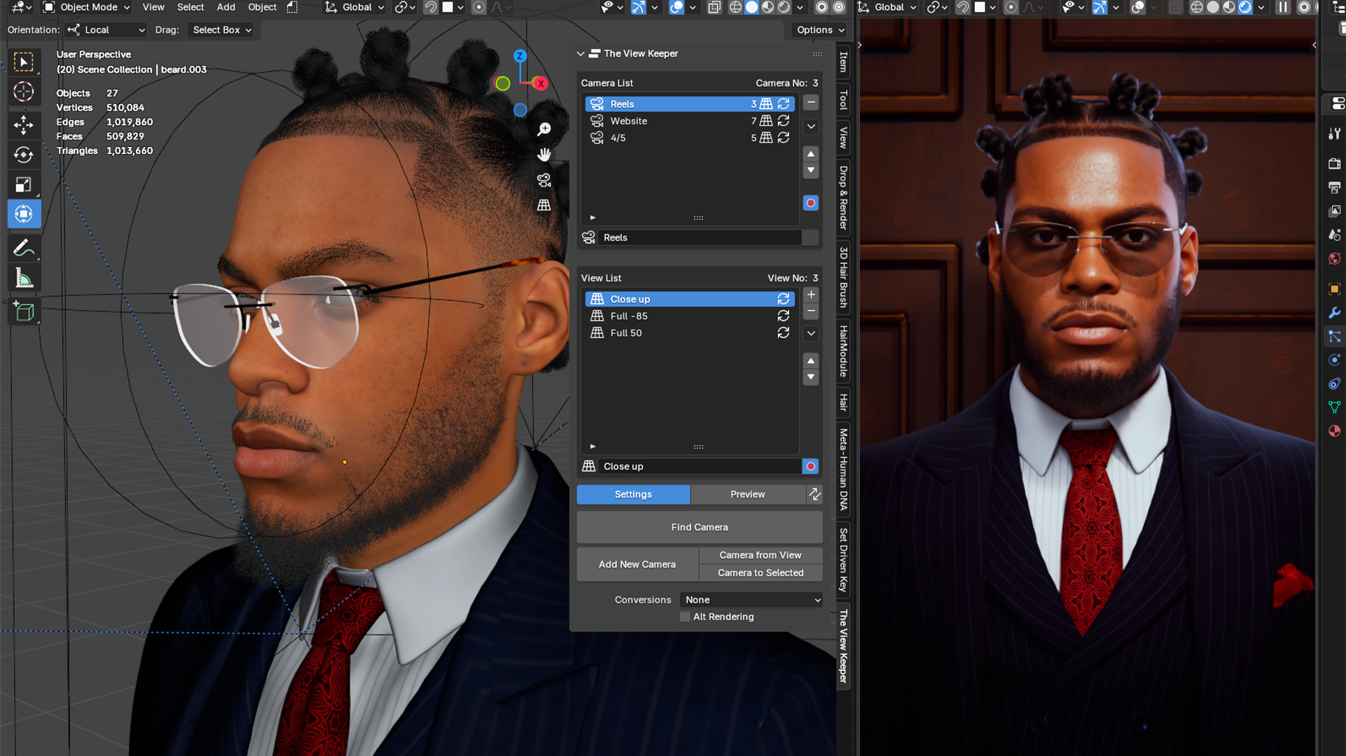 Yelzkizi Hyper realistic black male 3d character in blender using pixelhair 3d hair asset rendered in cycles