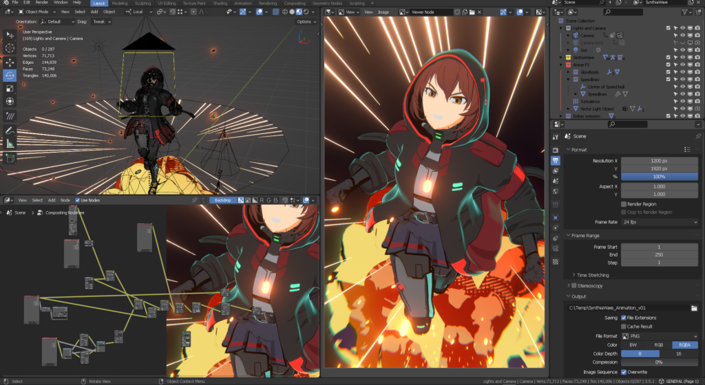 yelzkizi Creating 90's Anime Style in Blender: A Comprehensive Guide to Achieving Retro 2D Aesthetics with Modern 3D Tools