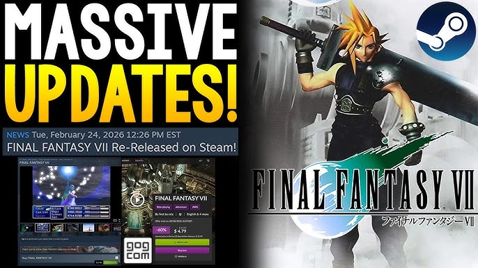 Yelzkizi the original final fantasy 7 gets a new re-release for pc on steam: new features, free upgrade, and known issues
