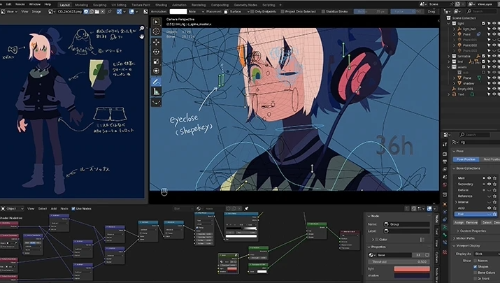 yelzkizi Animating 2D Illustrations in Blender: A Comprehensive Guide for Vocaloid and J-Pop Themed Characters