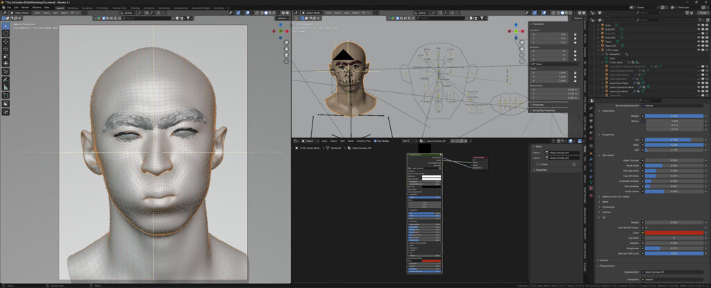 Yelzkizi human pro for blender: achieving hyper-realistic 3d characters with advanced skin addons, face controls, and hair assets