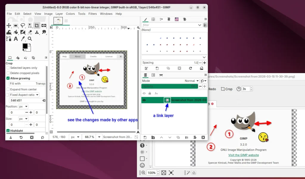 Yelzkizi GIMP 3.2 Introduces Link Layers and Vector Layers: How to Use Non-Destructive Linked Assets and Editable Shapes