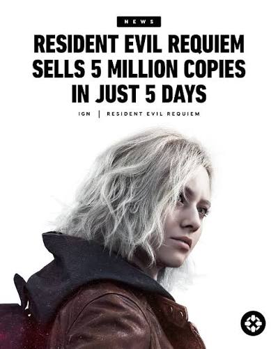 yelzkizi Resident Evil: Requiem Sold 5 Million Copies in Five Days — Capcom Confirms Record-Breaking Launch