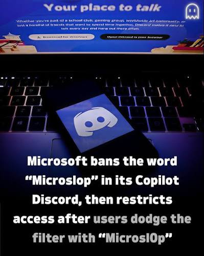 Yelzkizi microsoft tried to ban “microslop” in its copilot discord amid ai criticism — and the internet “microslopped” even harder