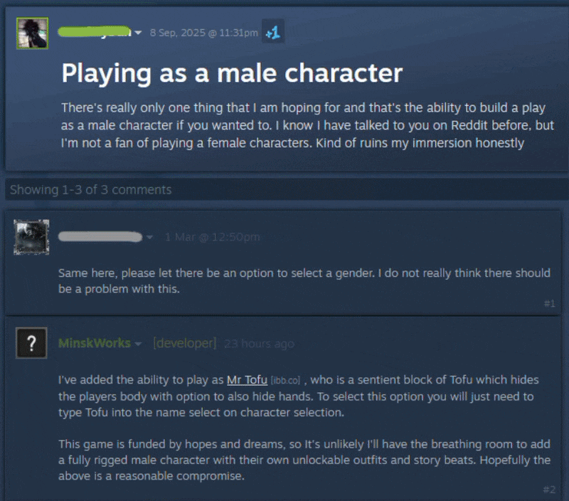 yelzkizi Steam Game Adds Playable Tofu Character After Complaints About Female Protagonist — Why Honcho’s “Mr. Tofu” Patch Went Viral