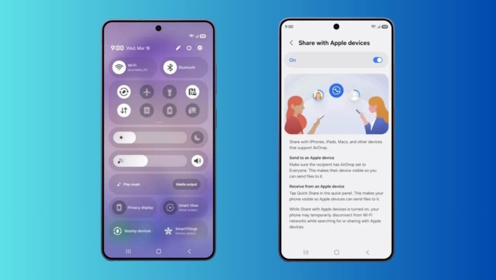 Yelzkizi samsung galaxy s26 is about to get airdrop: how quick share will send files to iphone, ipad, and mac