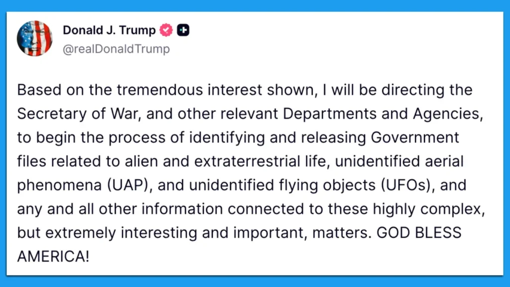 Yelzkizi trump teases ‘very interesting’ ufo documents release