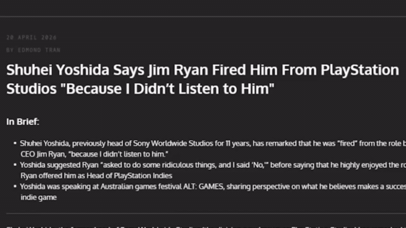 yelzkiz Shuhei Yoshida Says Jim Ryan Fired Him: What Happened at PlayStation