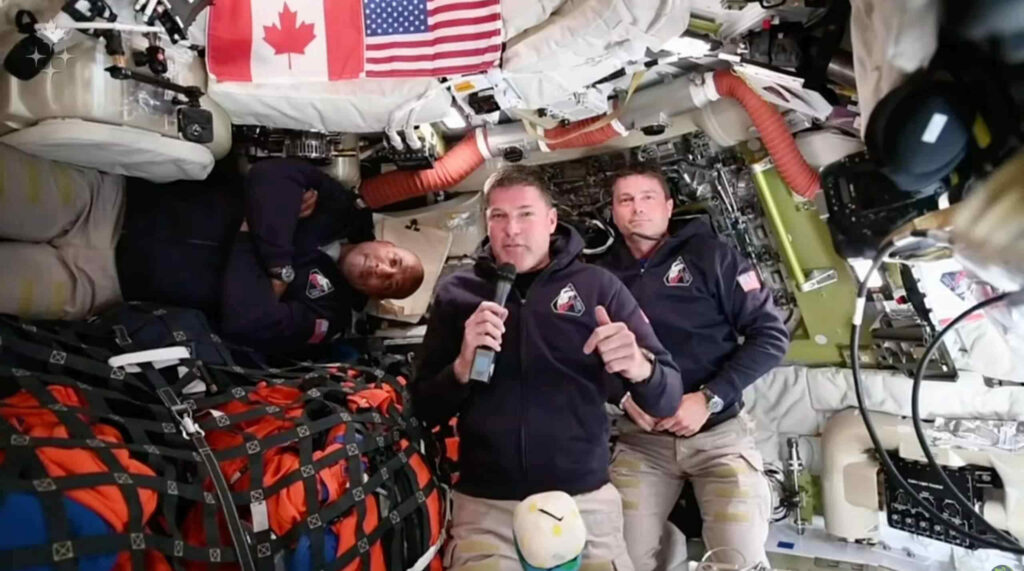 Yelzkizi artemis ii crew watched project hail mary in quarantine before launch — astronaut jeremy hansen gives ryan gosling a thumbs up halfway to the moon