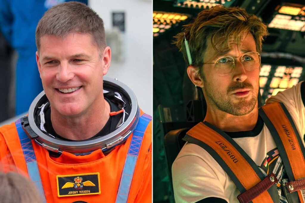 Yelzkizi artemis ii crew watched project hail mary in quarantine before launch — astronaut jeremy hansen gives ryan gosling a thumbs up halfway to the moon