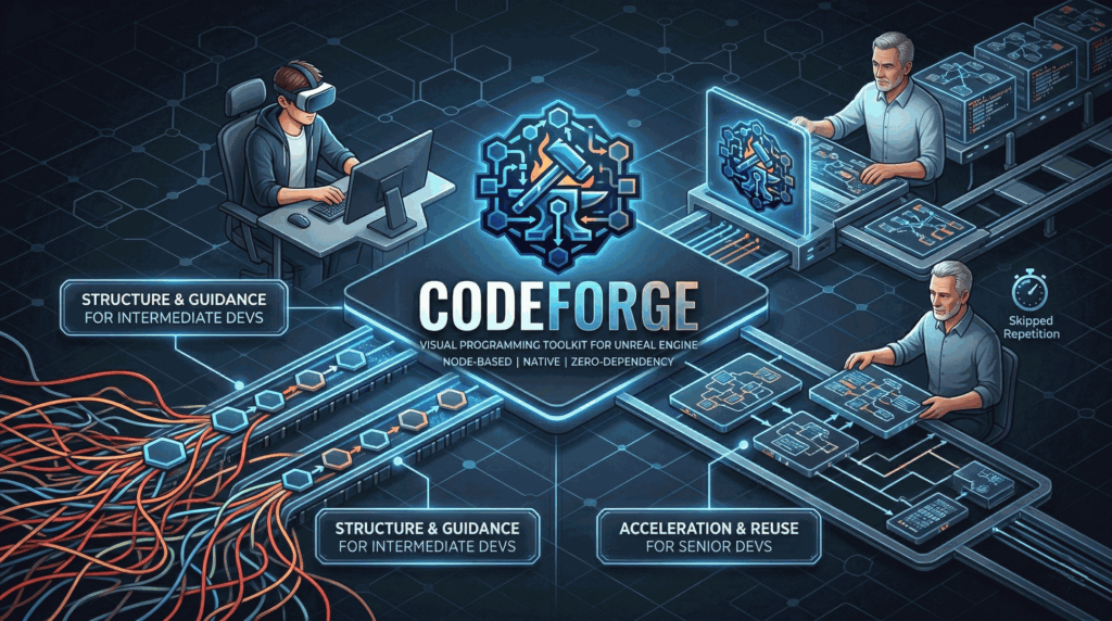 Yelzkizi codeforge: native, node-based, offline visual c++ programming plugin for unreal engine (ue5)