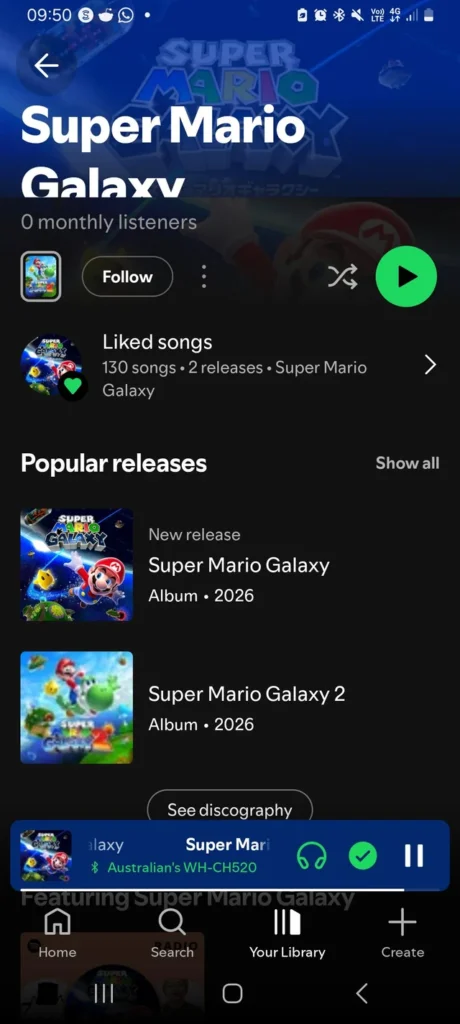 Yelzkizi nintendo finally puts super mario galaxy music on spotify: official playlist has 130 tracks (galaxy 1 + galaxy 2)