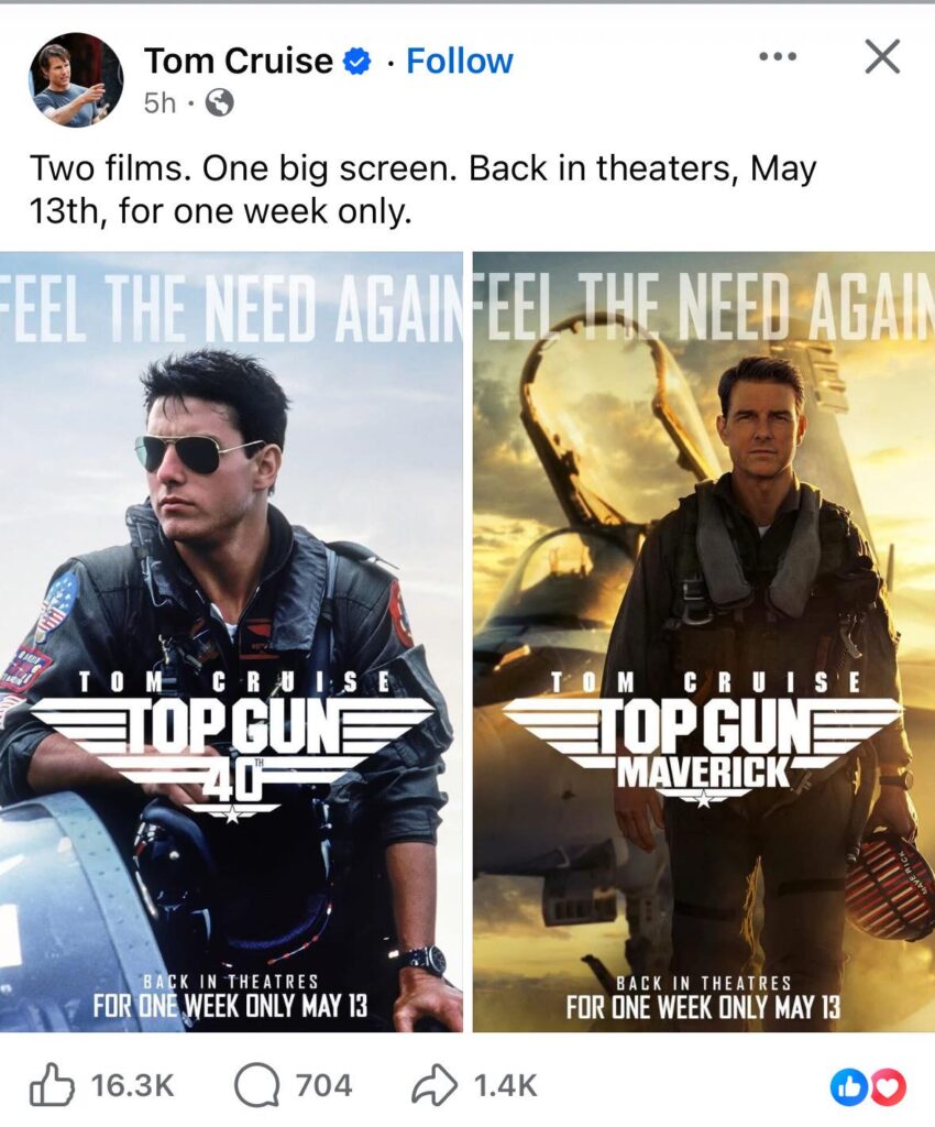 Top gun back in theaters for 40th anniversary: release date, imax return, and what fans can expect