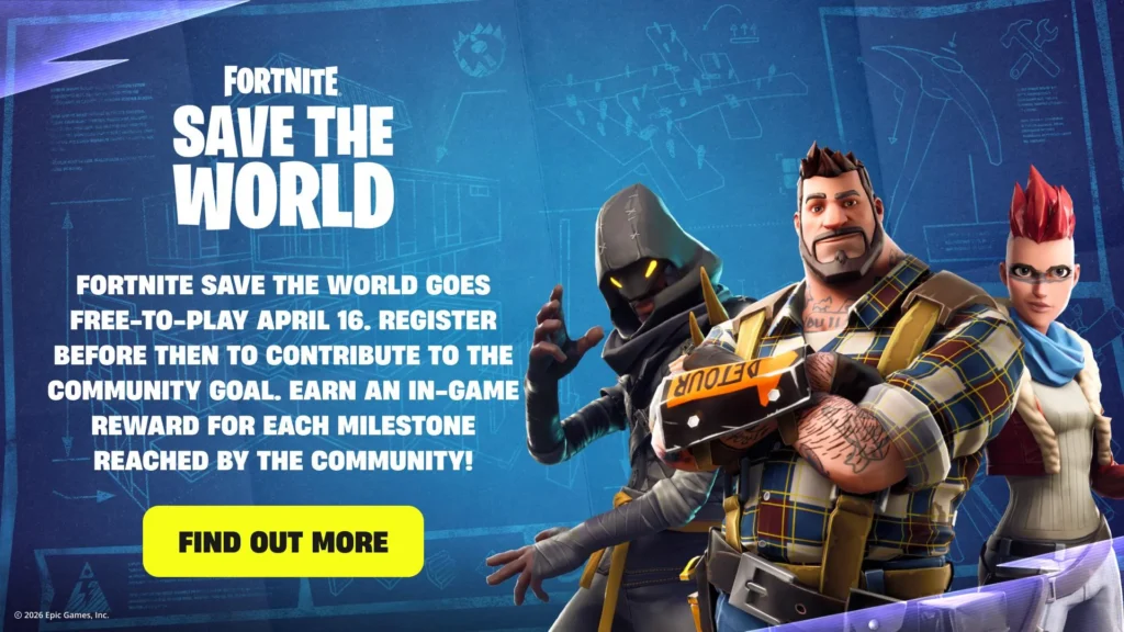 Yelzkizi fortnite: save the world finally goes free-to-play in 2026, includes free skin rewards and major changes