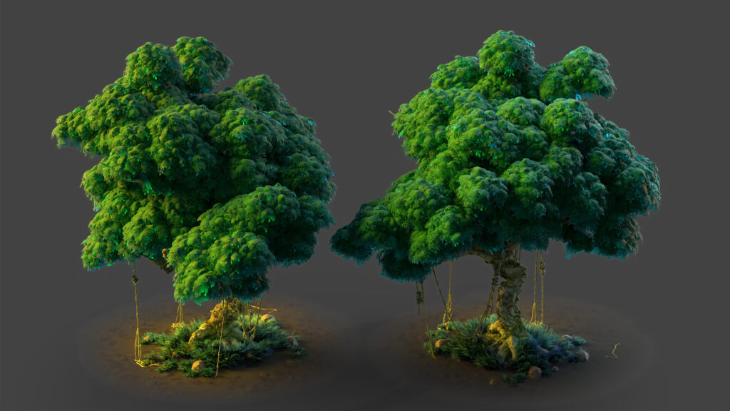 Yelzkizi stylized trees for games: how to create stylized procedural trees in houdini