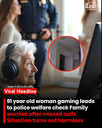 A 91 year old woman who received a wellness check from police was just busy gaming — the viral story explained