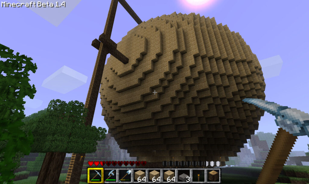 Minecraft mod lets you control giant sphere that absorbs blocks
