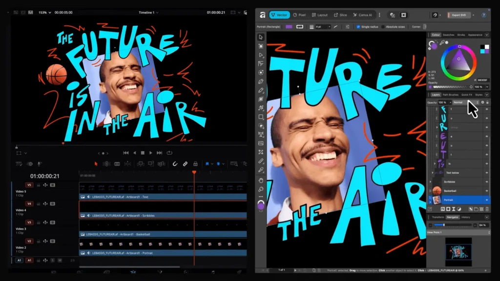 Yelzkizi canva releases affinity 3. 2: davinci resolve. Af support, new vector brushes, and upgraded raw tools