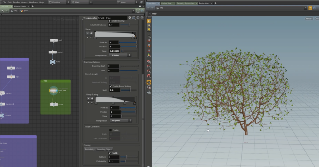 Yelzkizi stylized trees for games: how to create stylized procedural trees in houdini