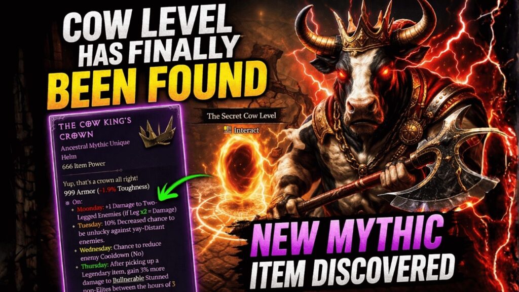 Diablo 4’s Cow Level Found at Last: How to Unlock the Secret Portal and Earn the Cow King’s Crown Mythic Unique