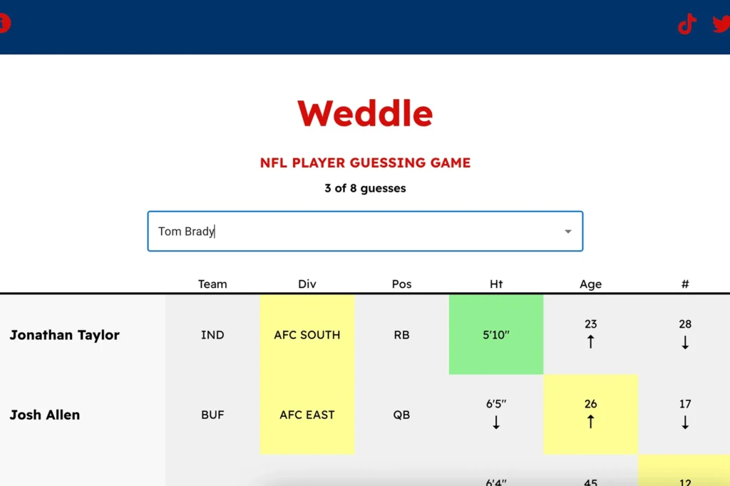 Weddle game: how to play the nfl wordle-style player guessing game (daily, unlimited & hard mode)