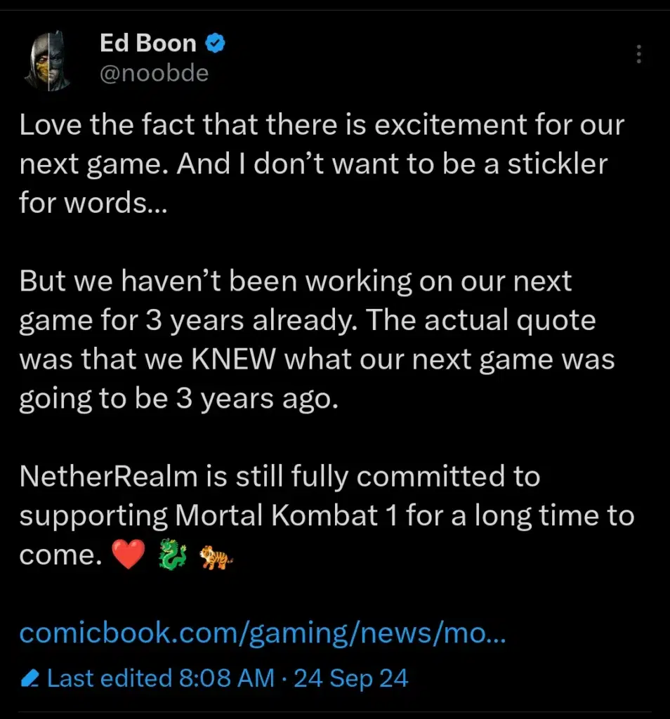 Yelzkizi new mortal kombat video game in development, ed boon confirms: what “actively pursuing” means and what comes next for netherrealm