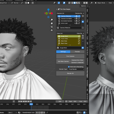 Pixelhair realistic 3d character afro dreads fade taper 4c hair in blender using blender hair particle system